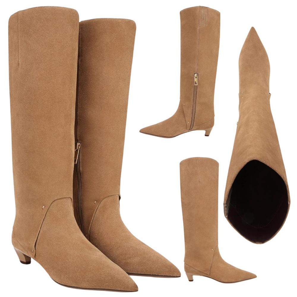 LIKE NEW Franco Sarto Taupe Knee-High Boots US Women’s Size 5.5M